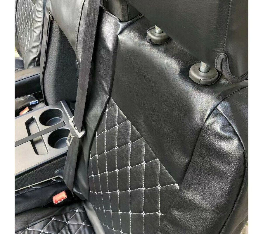 Ford Transit Custom 2013ON Tailored Diamond Quilted Leather Seat Covers